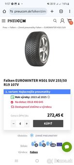 1ks NOVÁ 255/50 R19 107V XL FALKEN EUROWINTER HS01 SUV - 6