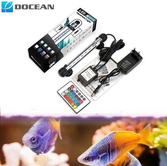 Akvarijní LED RGB osvětlení 18 cm, dálkové ovládání - 6