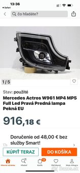 Predam ľavé predné svetlo na Kamión Mercedes Actros MP5 Vo - 6