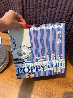 18-dielna porcelánová súprava tanierov Poppy Light – NOVÁ - 6