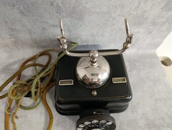 Starožitný dánský kovový telefon KTAS D08 - 6