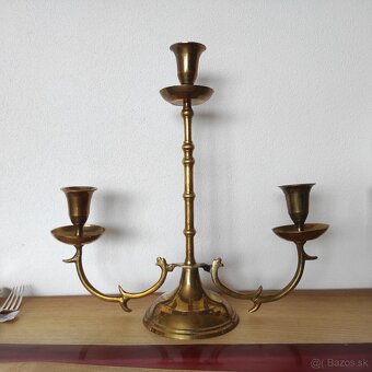 Starý svietnik mosadz - 6