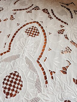 Skvost - nádherná bielučká rischelieu štóla 40x100 - 6