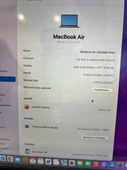 MacBook Air 13" Retina SK Vesmírne sivý 2019 / výborný stav - 6