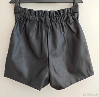 Dámske nové čierne koženkové kraťasy, vysoký pás (H&M) - 6