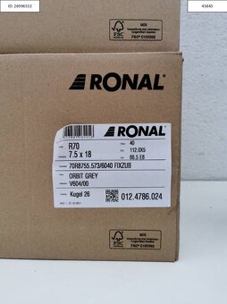 Nové Skoda Alu disky R18 Ronal 7,5X18 ET40 5X112 1237 - 6