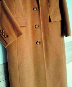 Dámsky dlhý kabát pieskovej farby, L/XL, 40/42 - 6