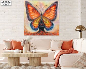 Obraz "Motýľ- transformácia a vývoj" ♥ ( 100x100 cm ) 3d m - 6