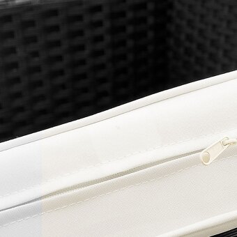 Záhradný ratanový stôl čierna 150 a 190 x 90 a 6 stoličiek - 6