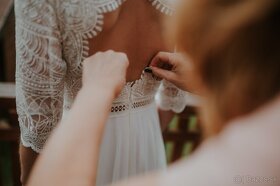 Svadobné šaty s holým chrbátom + závoj + bolerko - 6