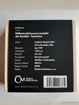 Strieborná päťuncová medaila Jan Saudek - Tanečnica - 6