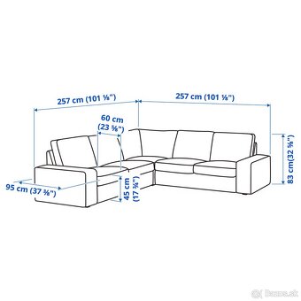 IKEA Kivik rohová 2,6 m (borred - hnedá) - 6