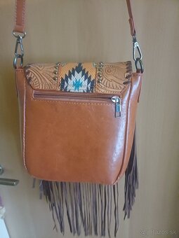 Kožená taška so strapcami-NOVÁ - 6