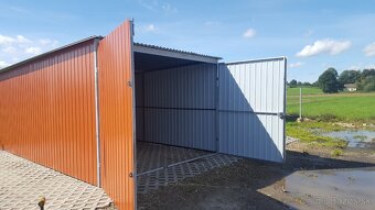 Plechová garáž 3×5 m – RAL 8004 bledá hnedá - 6