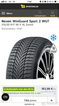 Predám Zimnú sadu NEXEN 215-55-r17 - 6