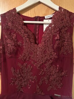 Spoločenské šaty krátke bordové xs - 6