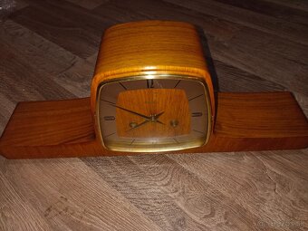 Hermle starožitný krbové hodiny stolní Německo - 6