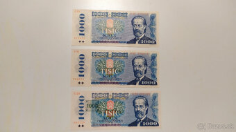 Bankovky 1000 Kčs UNC, aj posledné číslo C42 varianty a) - 6
