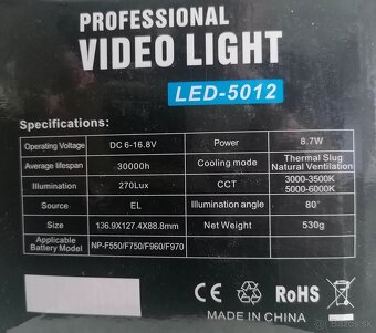 Video led svetlo pre kameu - 6