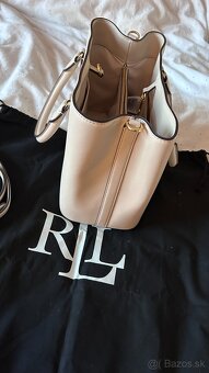 Kožená kabelka Lauren Ralph Lauren Marcy - svetlo bežová - 6