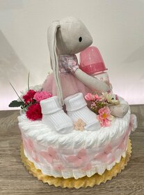 Plienková torta zajačik ružová - 6