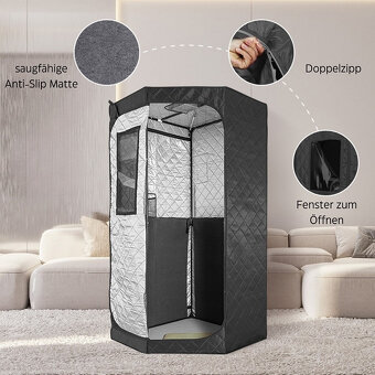 Prenosná infračervená sauna KPI90 90x90x190 cm - 6