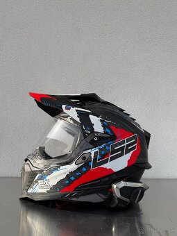 Prilba LS2 MX701 Explorer Carbon Extend čierno-modro-červe - 6