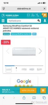 Klimatizácia Samsung 6,8kW_WindFree Comfort S2 3,5 + 5,0 kW - 6