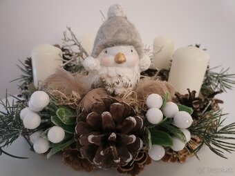 Adventný veniec s vtáčikom - 6