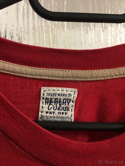 REPLAY originál pánske tricko red L - 6