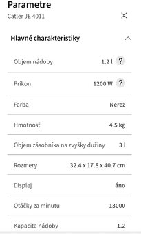 Odšťavovač Catler JE 4011 /ako nový/ - 6