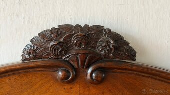 Starý príborník / komoda z masívu – orech, intarzia - 6