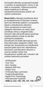 Krasny damsky 150 cm snowboard RAVEN s viazanim - 6