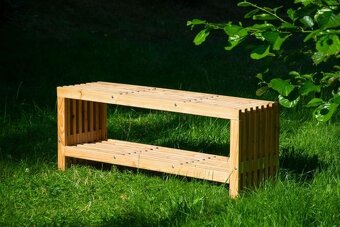 Robustná záhradná lavica FREJA s úložným priestorom - 6
