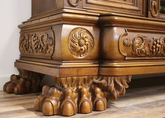 Starožitná neorenesanční knihovna na lvích tlapách - 6