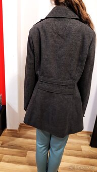 KRÁSNY ANTRACITOVÝ ZIMNÝ KABÁT č.40 ako nový - 6