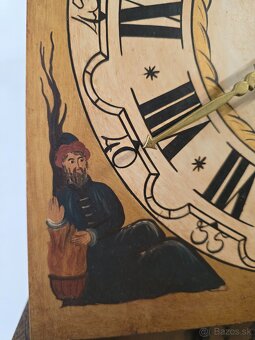 Starožitné nástenné drevene hodiny... - 6