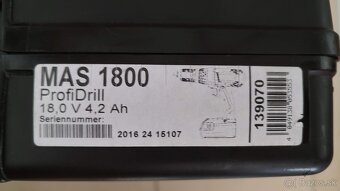 Profi náradie, výkonný Aku skrutkovač ProfiDrill MAS 1800 - 6