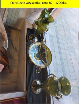 Starožitné kryštály/sklo/modranský porcelán - 6