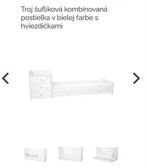 Detská kombinovaná postieľka s prebalovacím pultom - 6