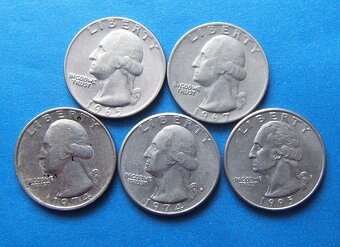 americké mince - 25, 10 a 5 cents - sady a kusovky - 6