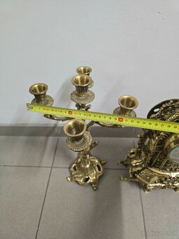 Krasne mosadzné hodiny a svietniky - 6