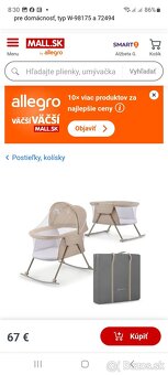 Postieľka/kolíska Kinderkraft a monitor dychu Milian 1 - 6