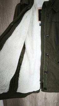 Zimná khaki bunda - parka s kožušinou Hollister - 6