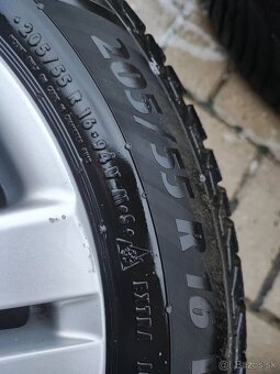 Predám zimné obutie na vw 205/55R16 rozteč 5x112R16 - 6