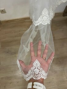 Elegantné svadobné šaty Ivory veľ. 38 + kruh + závoj zdarma - 6