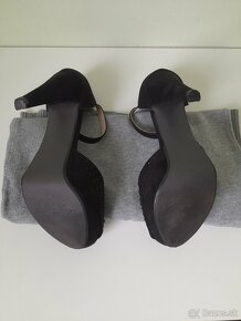 TULIPANO sandálové lodičky – čierne semišové (top stav) - 6