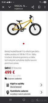 Bicykel rascal 16 palcov zlatý - 6