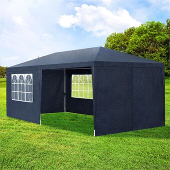 Párty stan 3 x 6 m modrý sivý biely červený - 6