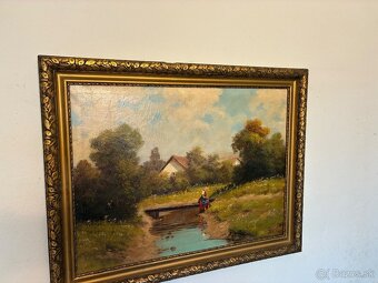 Stará olejomaľba na plátne - 6